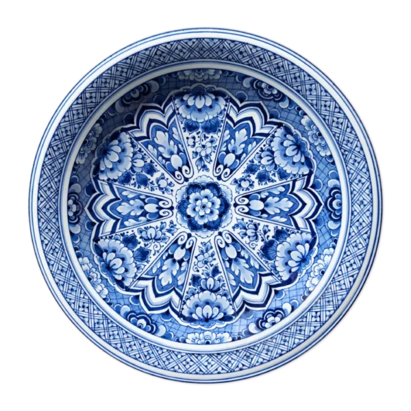 Delft Blue Plate Carpet by Moooi, adding a luxurious touch to modern spaces in Royal Oak, Michigan.
