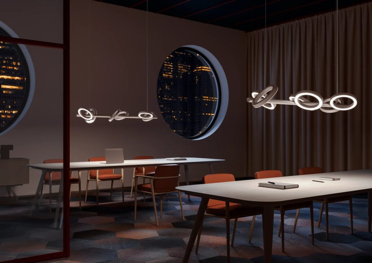 Sleek Pallana Light by Moooi lighting fixture in Royal Oak Michigan showroom