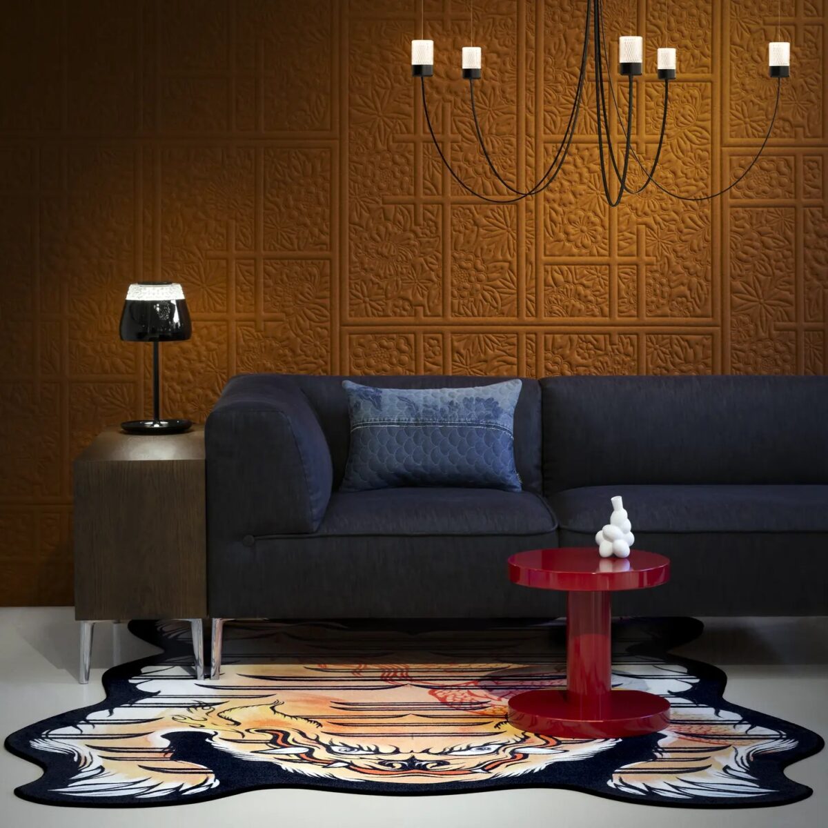 Artistic Moooi floor piece featuring tiger design – Royal Oak Michigan