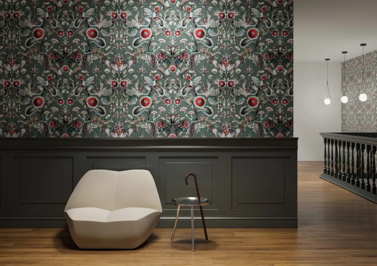 Artistic ladybug-inspired wallcovering by Moooi