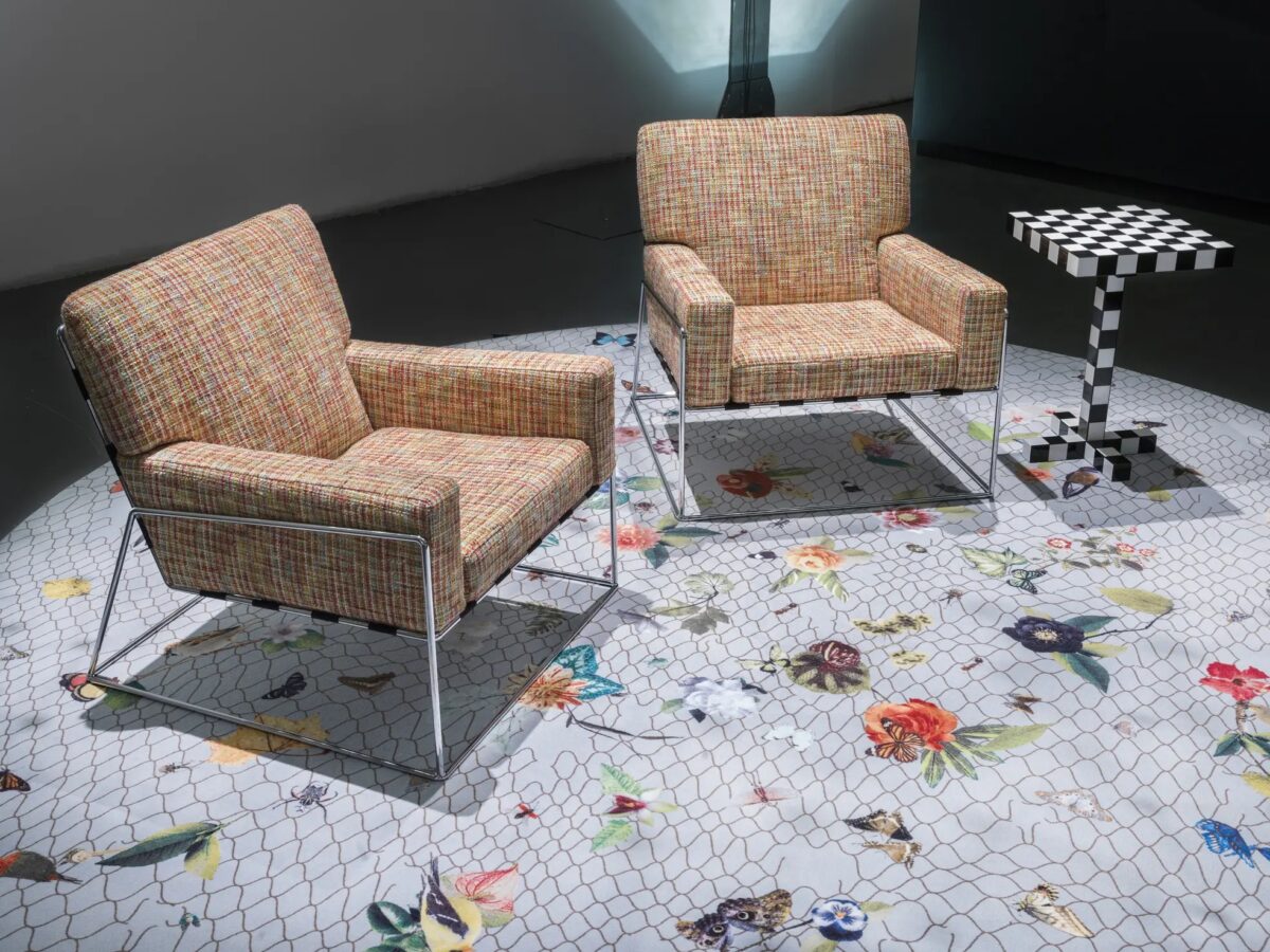 High‑end Moooi Garden of Eden Carpet featured in Royal Oak MI contemporary home.
