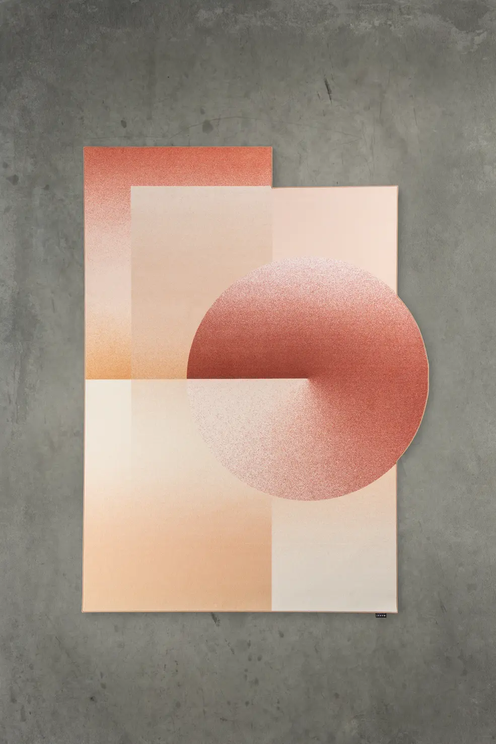 Moooi Colour Dial Carpet round rug featuring geometric patterns in copper tones
