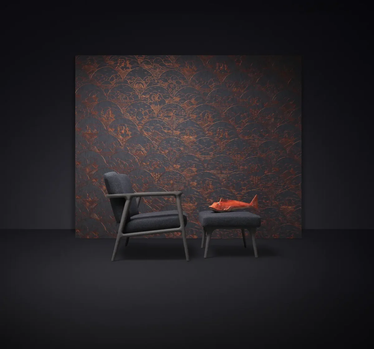 Classic-style Zio footrest by Moooi in cozy interior