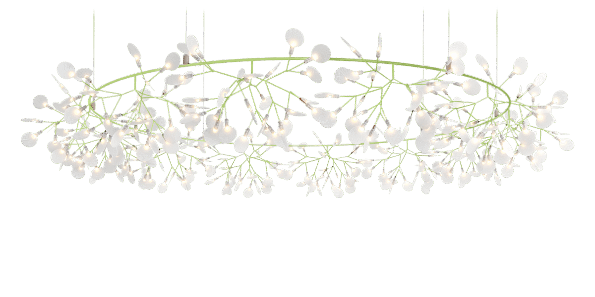 Close-up of illuminated Heracleum Big O chandelier by Moooi