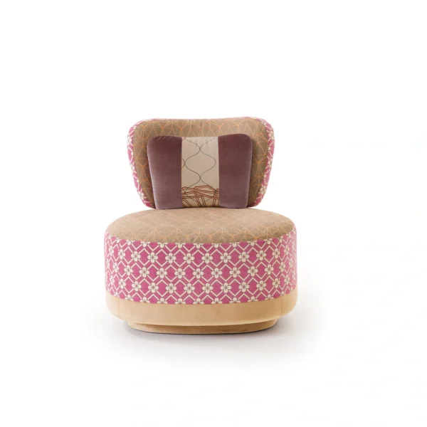 Juju armchair by Moroso close-up of premium Italian fabric texture and precision stitching at the Michigan Design Center