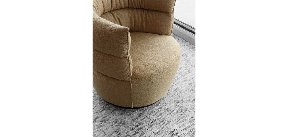 Julie armchair by Nicoline Italia with plush padding and elegant stitching, perfect for modern interiors in Royal Oak, Michigan.