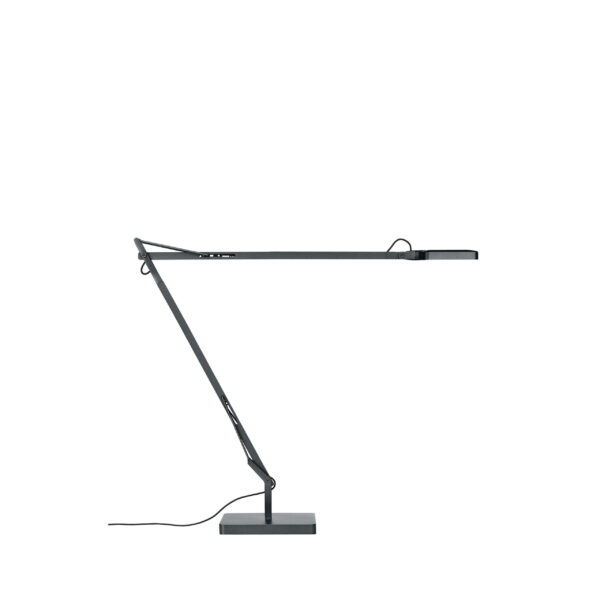 Kelvin Led Base by Flos, Kelvin LED Base by Flos with square directional LED head and pantograph arm, front view in a Royal Oak Michigan showroom