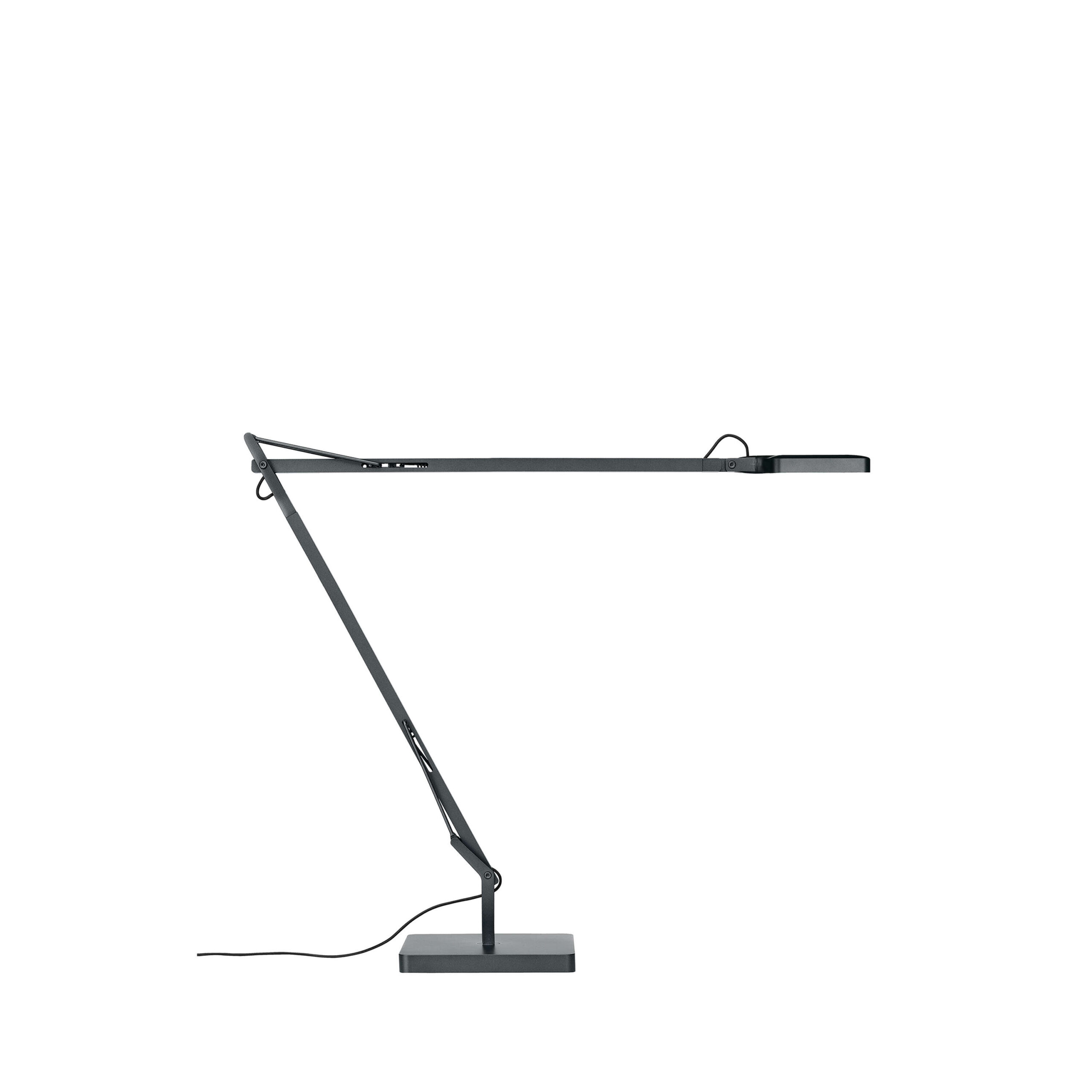 Kelvin Led Base by Flos, Kelvin LED Base by Flos with square directional LED head and pantograph arm, front view in a Royal Oak Michigan showroom