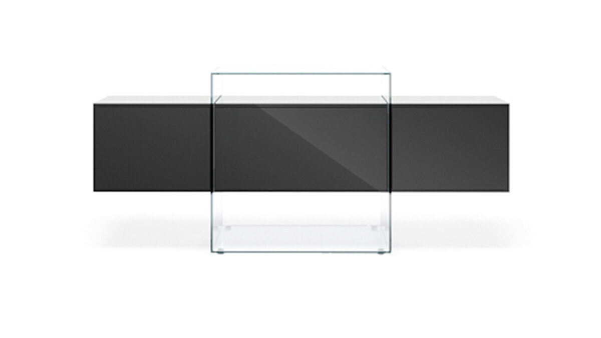 Kubo Buffet by Reflex showcased in Royal Oak Michigan showroom, modern Italian luxury sideboard design.