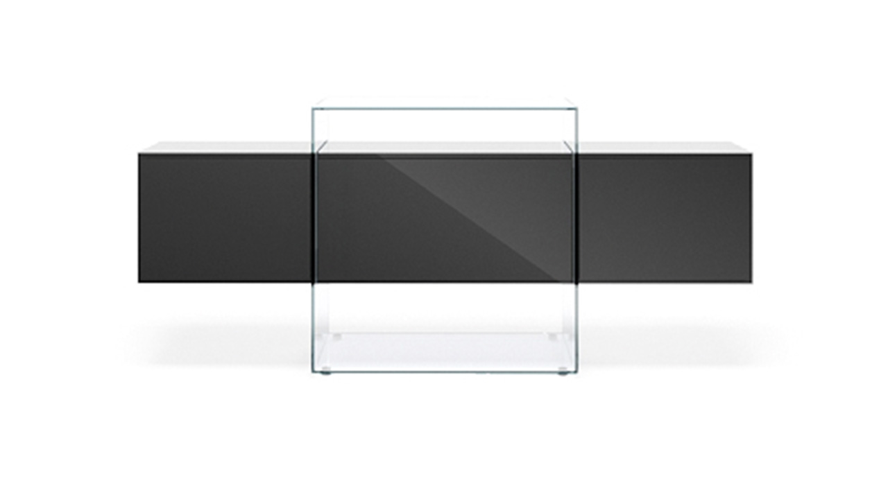 Kubo Buffet by Reflex showcased in Royal Oak Michigan showroom, modern Italian luxury sideboard design.