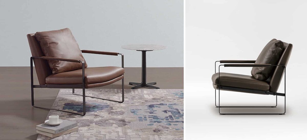 Leman Chair in neutral fabric finish