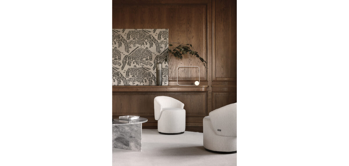 Madeleine Swivel by Nicoline, offering luxurious comfort and modern design for living rooms in Royal Oak, Michigan.