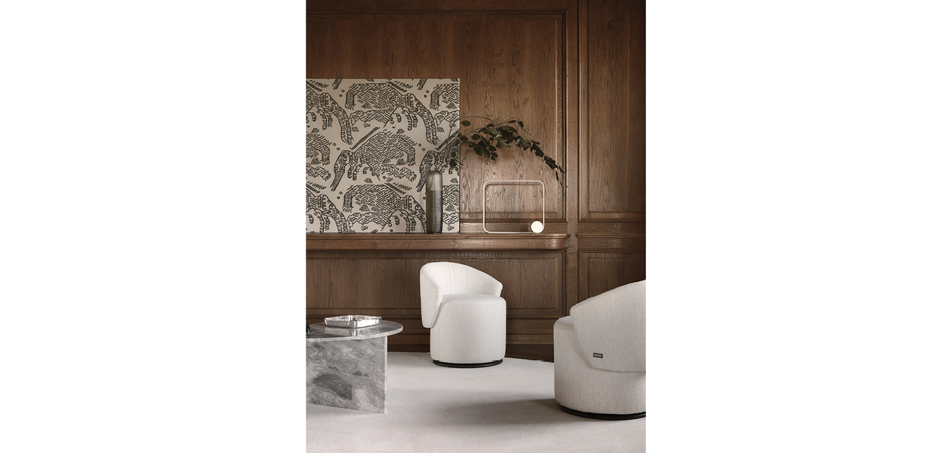 Madeleine Swivel by Nicoline, offering luxurious comfort and modern design for living rooms in Royal Oak, Michigan.