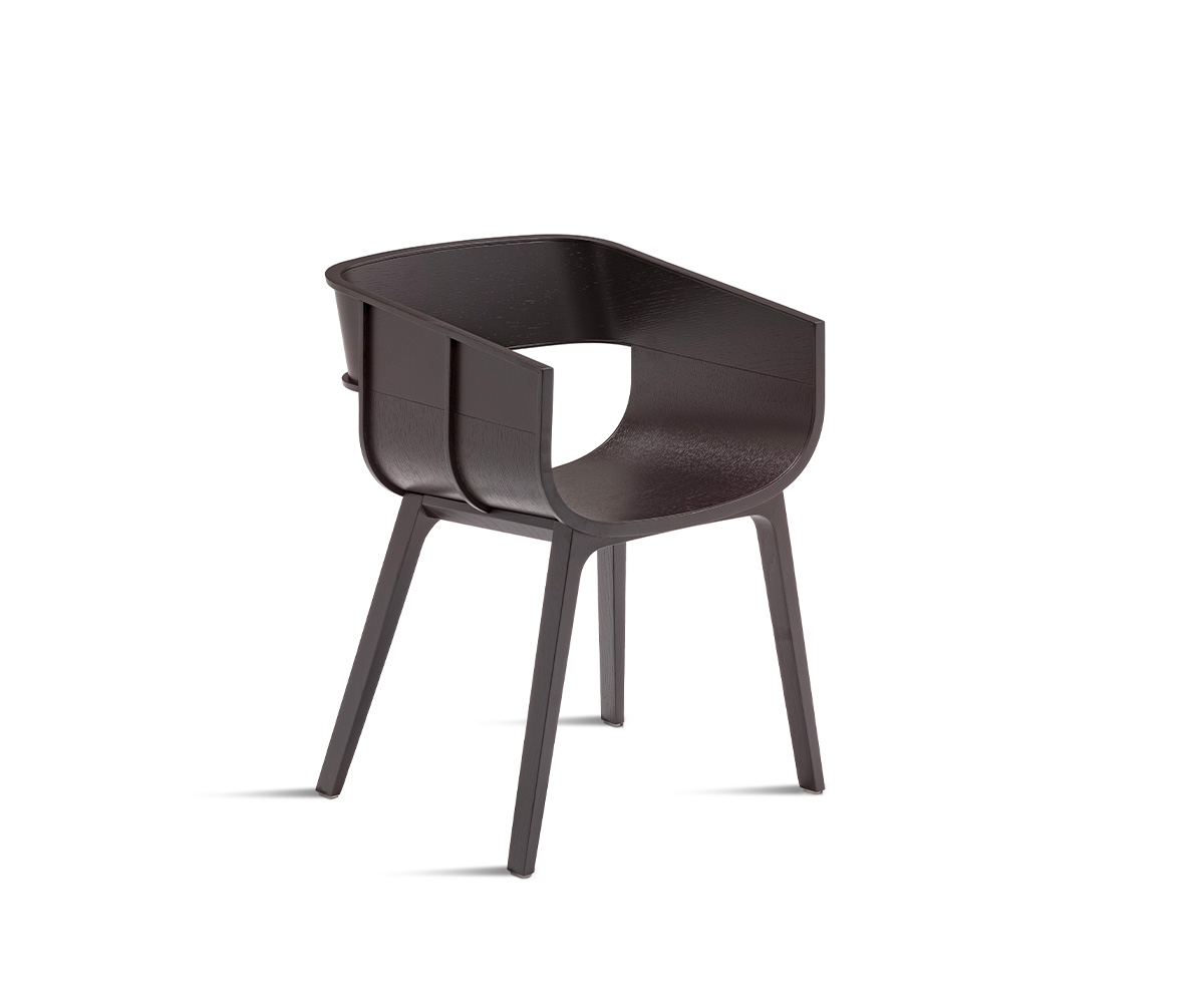 "Maritime Wood Chair by Casamania with curved wooden frame and exposed joinery, inspired by nautical craftsmanship."