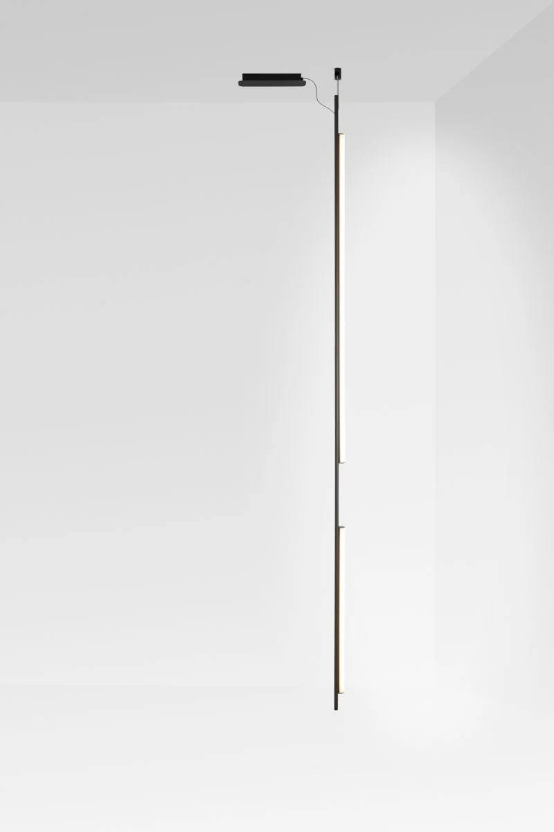 “Ambrosia by Marset modern linear LED pendant – minimalist suspended light with opal diffuser for ambient illumination”