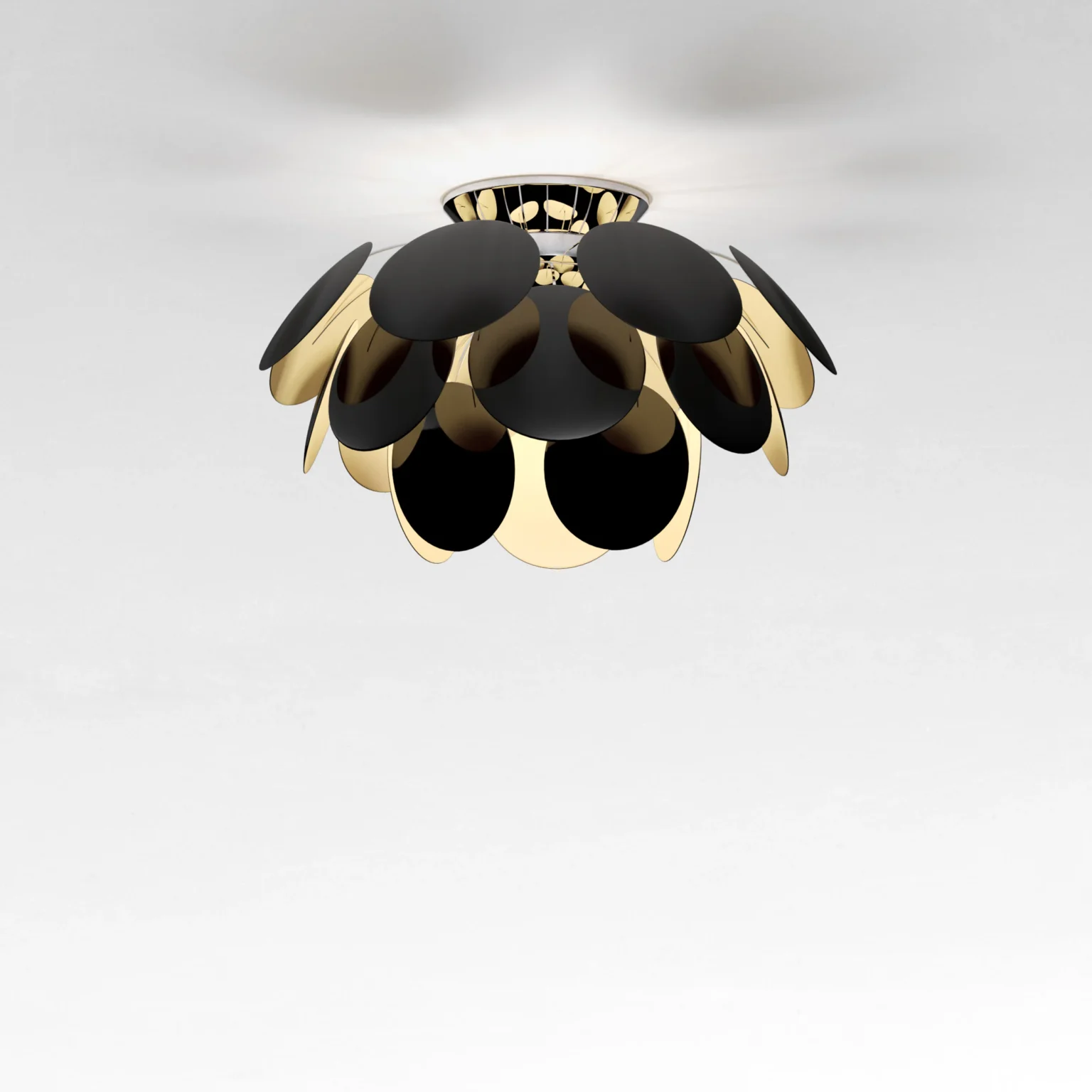 “Designer ceiling lamp Discocó by Marset – artistic glass pendant with multicolor dot pattern”