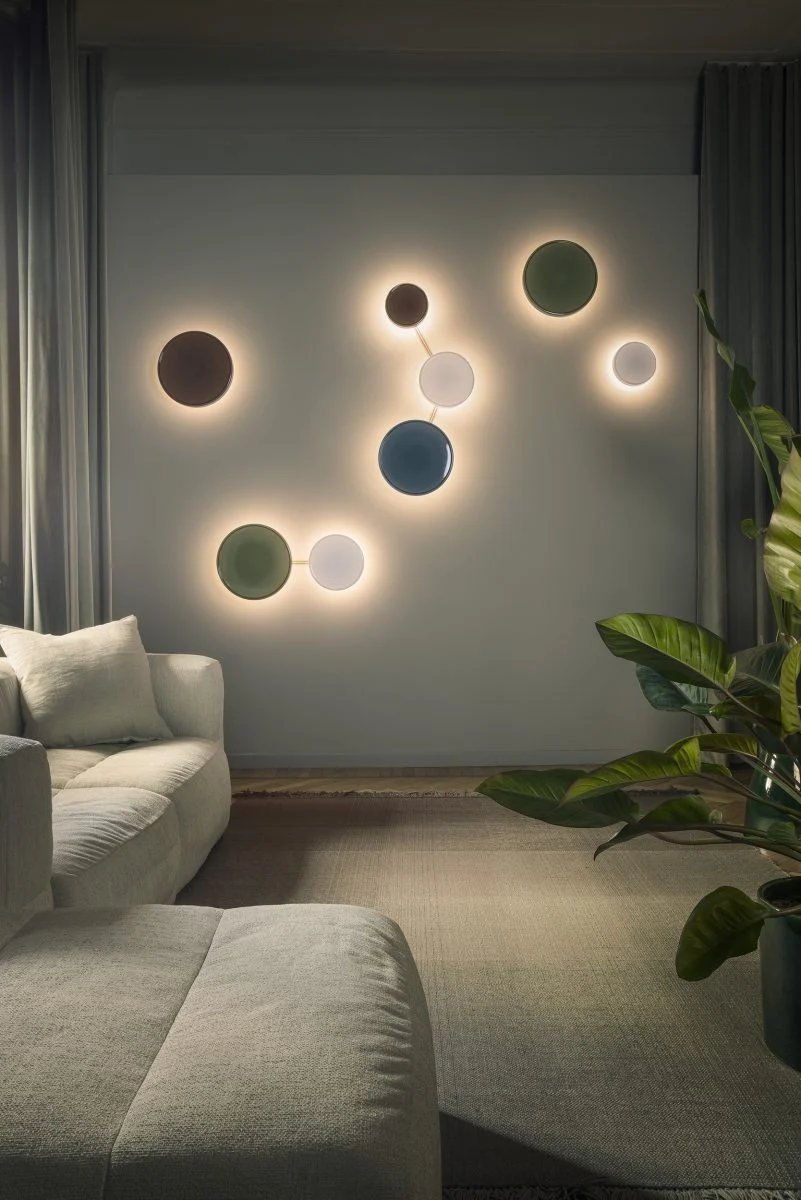 “Caramel by Marset contemporary architectural sconce – slim geometric wall lamp with warm ambient glow”