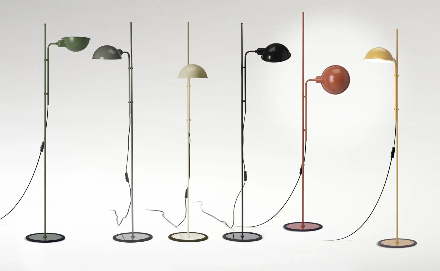 “Funiculí by Marset iconic floor lamp – lightweight frame with intuitive height and angle adjustment”