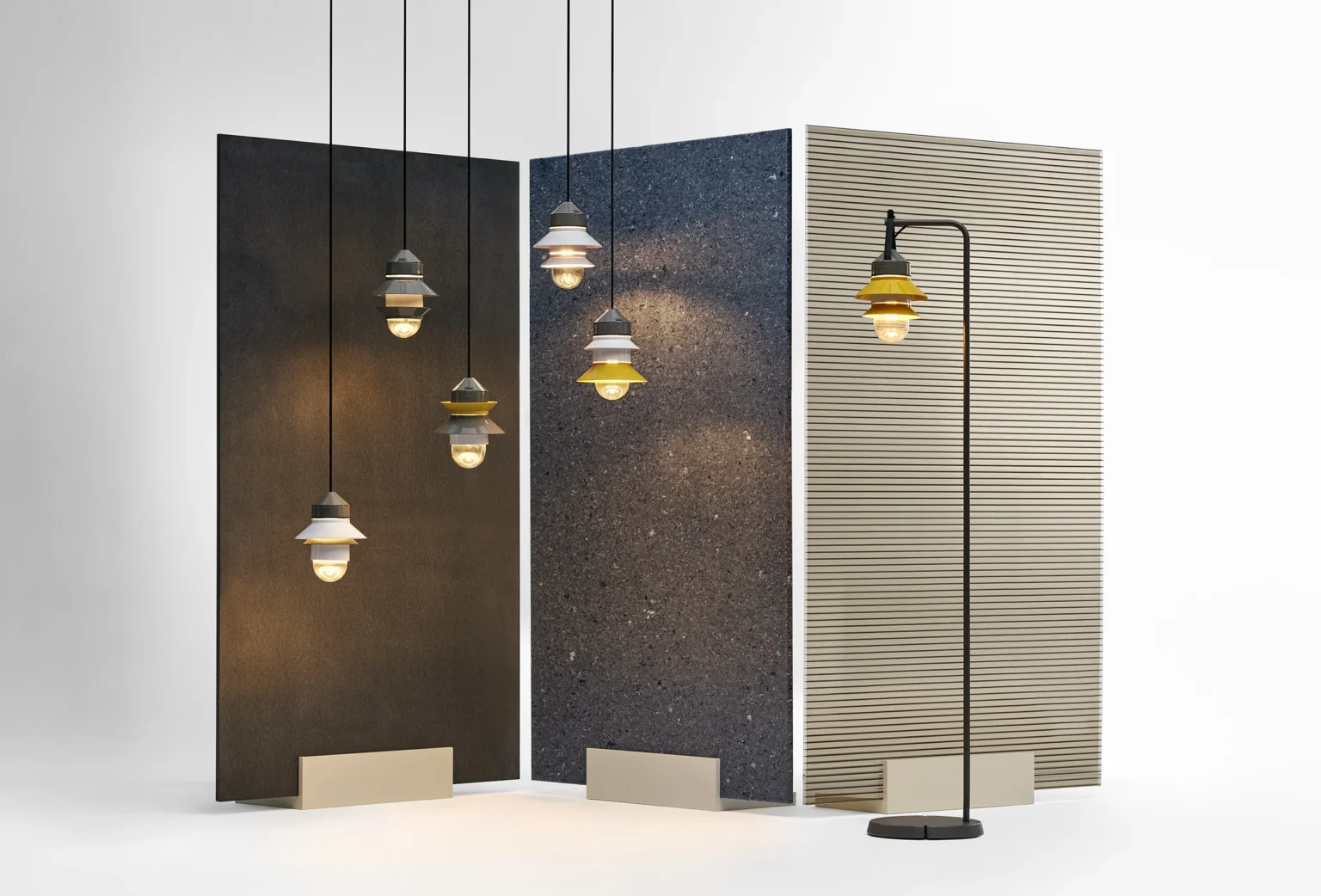 “Santorini by Marset suspension lamp – maritime design with modular elements and weather-resistant finish”