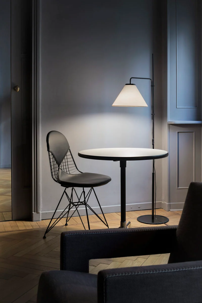 “Funiculí by Marset adjustable lamp – reissue of 1979 design offering directional lighting and clean lines”