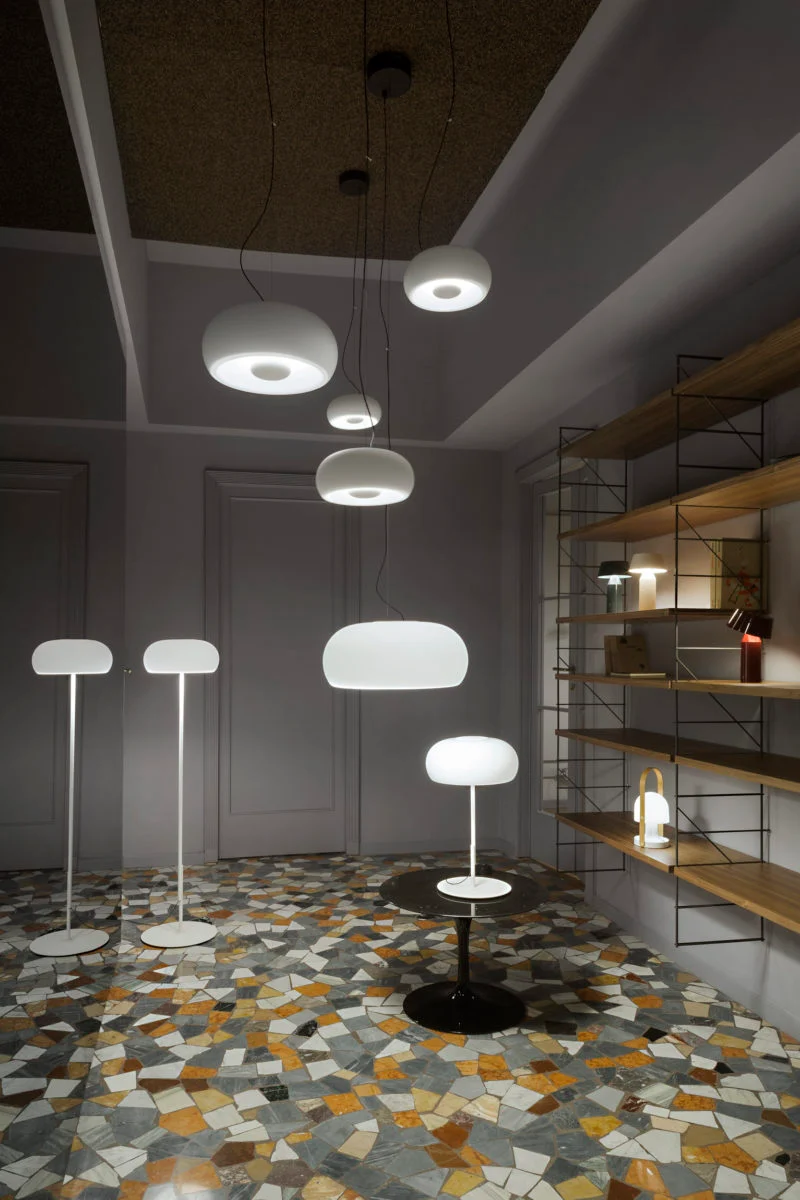“Vetra by Marset stylish suspended lamp – elegant glass fixture ideal for modern interiors”