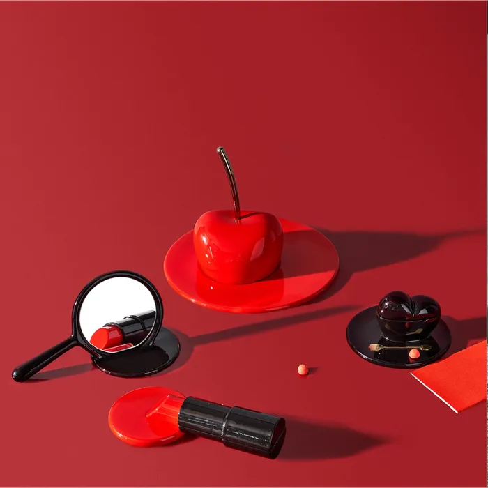 “CHERRY ME UP by Driade – modern Italian decorative sculpture shaped like oversized cherries with glossy finish”