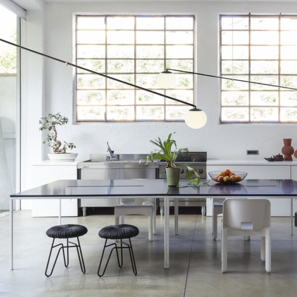 “Contemporary floor lamp BOLLARD by Mogg – sleek vertical lighting with clean lines and soft illumination”