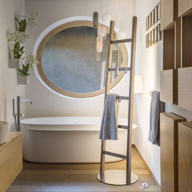 “AT THE SCALA by Mogg modern Italian console table – sleek minimalist design with metal frame and wood top”