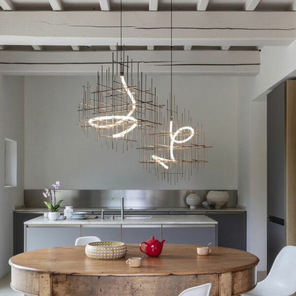 “Contemporary suspension lamp METRIC by Mogg – minimalist lighting with open frame and architectural lines”