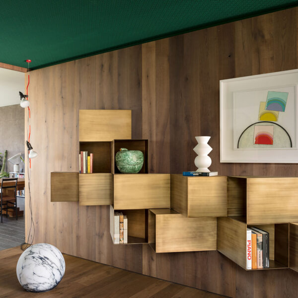 “CELL by Mogg – statement wall shelf combining functionality with striking architectural pattern”