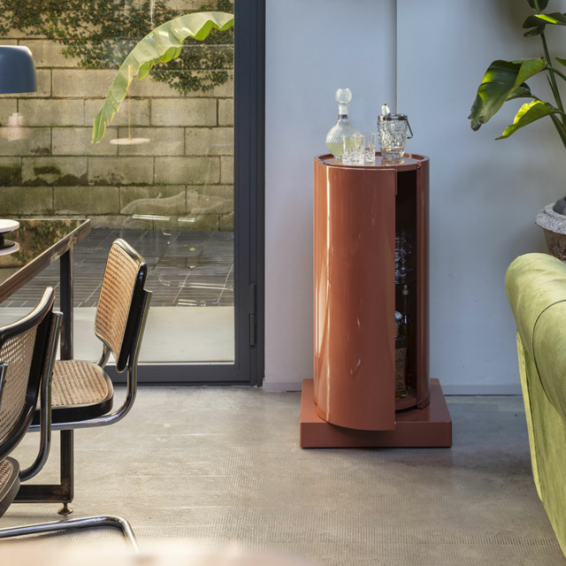 “THE DORI cabinet by Mogg – designer piece with rhythmic vertical stripes and sculptural silhouette”