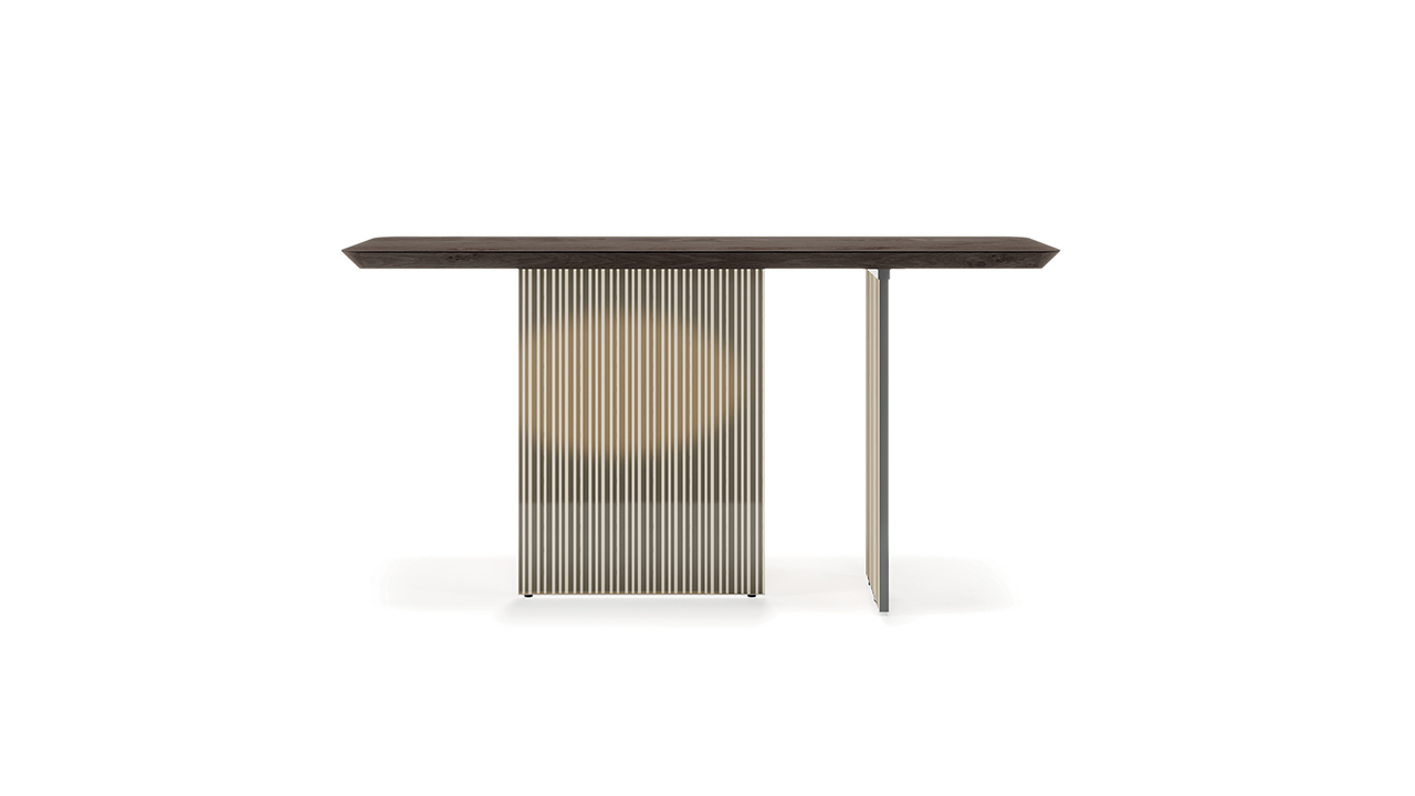 Italian Monolite Console by Reflex with sleek modern lines in Birmingham Michigan showroom