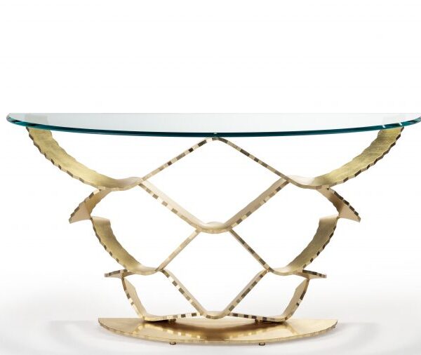 Neolithic console table with sculptural base by Reflex