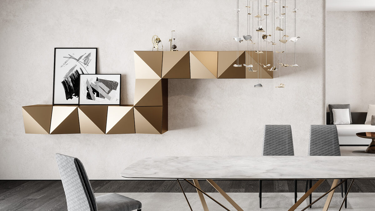 Origami Reflex contemporary Italian furniture low coffee table with curved design ideal for Birmingham Michigan interiors