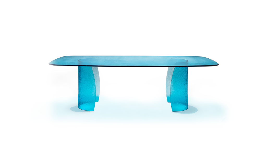 Petalo 72 Acqua by Reflex – Artistic glass table design in Birmingham Michigan