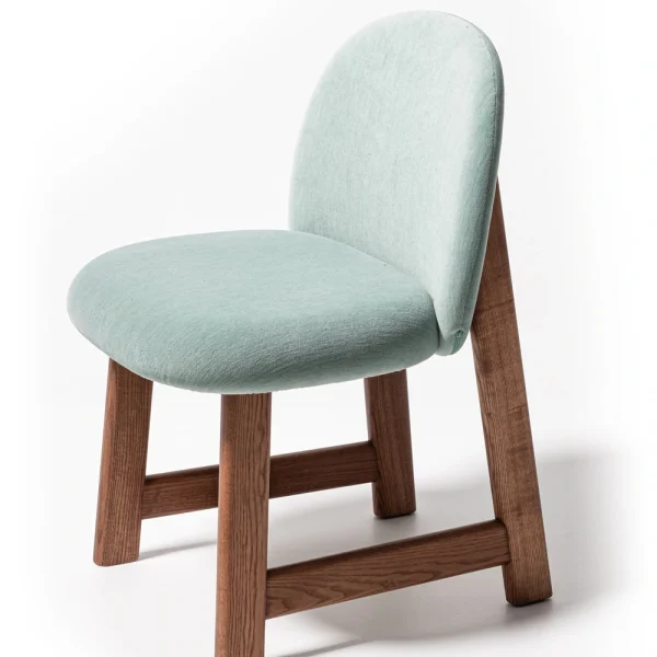Pheaby by Moroso rear angle featuring precision stitching and minimalist metal base in a Royal Oak Michigan display