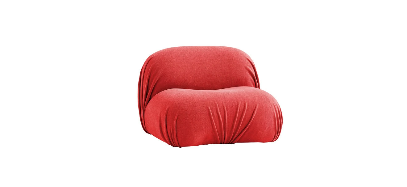 Puff-D by Moroso showcasing soft rounded form and contemporary stitch detailing at the Michigan Design Center