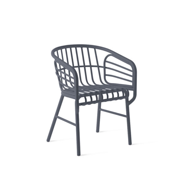 "Raffia Aluminum Chair by Casamania with handwoven natural raffia seat and sleek brushed aluminum frame."