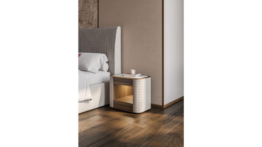 “SAN MARCO BEDSIDE TABLE – refined craftsmanship and classical detailing by Reflex.”