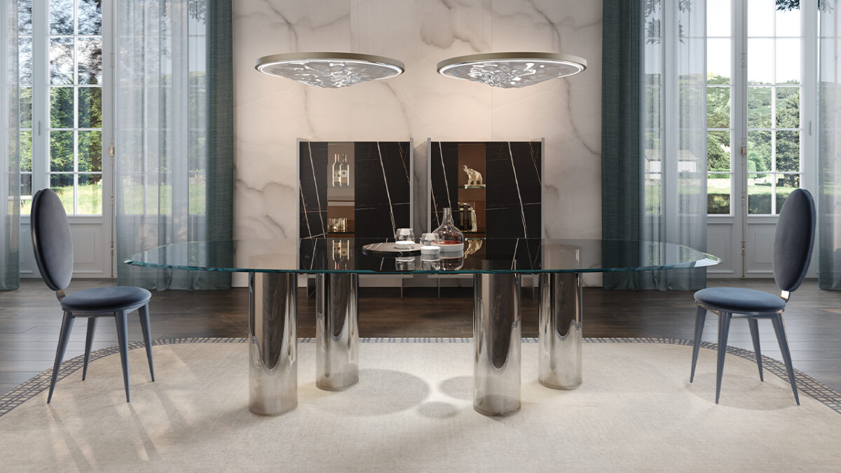 Signore Degli Anelli 72 by Reflex showcased in Troy Michigan showroom, modern Italian luxury furniture design.