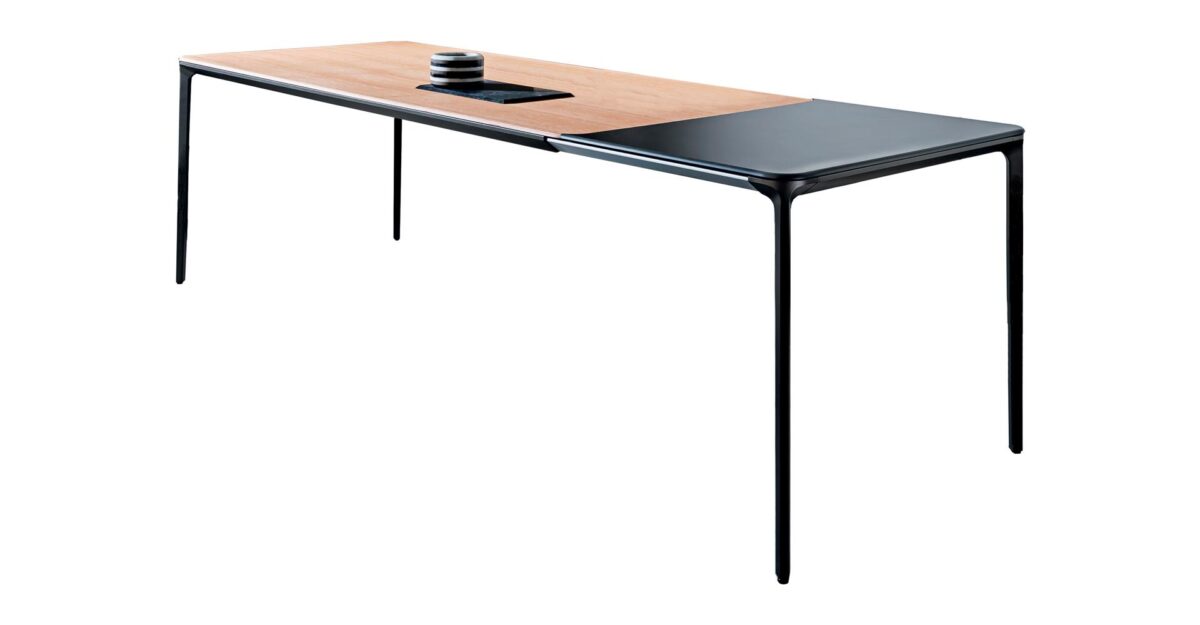 “Slim Extensible Dining Table by Sovet – modern Italian table with minimalist frame and extendable top”