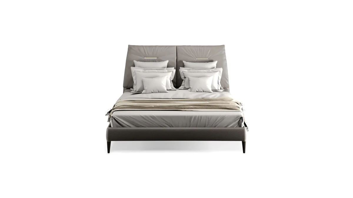 Soft Letto by Reflex showcased in Troy Michigan showroom, modern Italian luxury bed design.