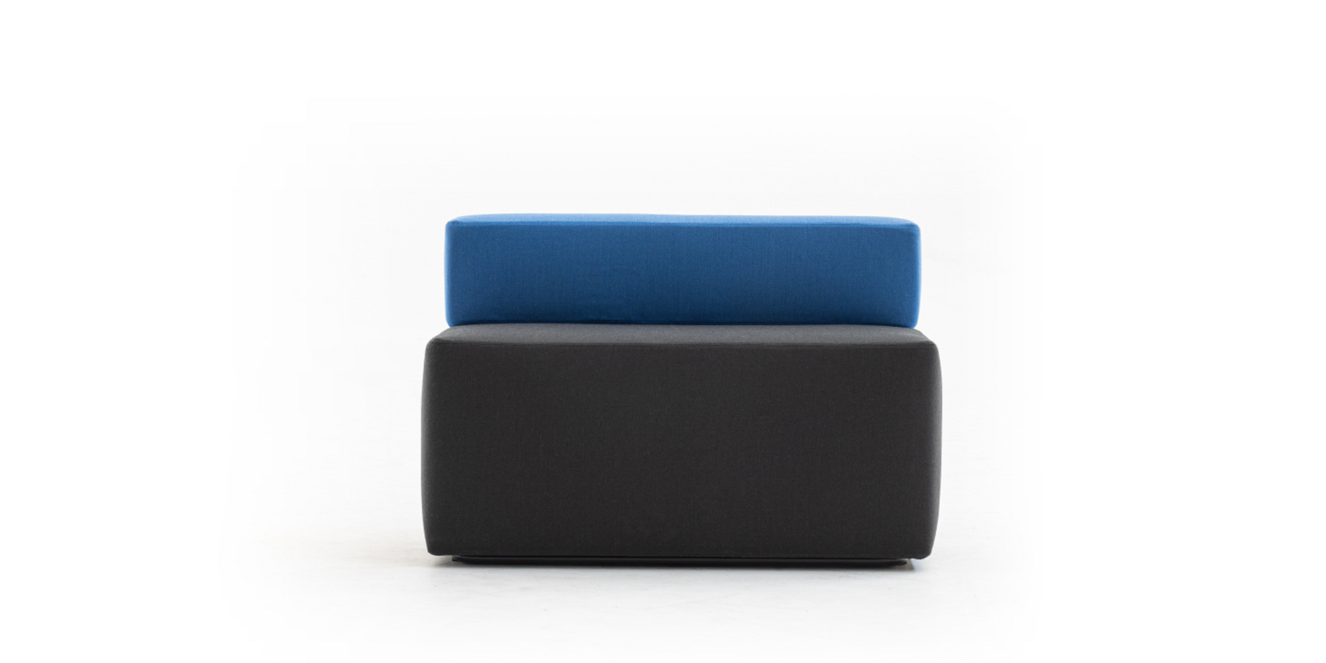 Close-up of the Square modular seating system, highlighting its sharp angles and smooth, luxurious upholstery.