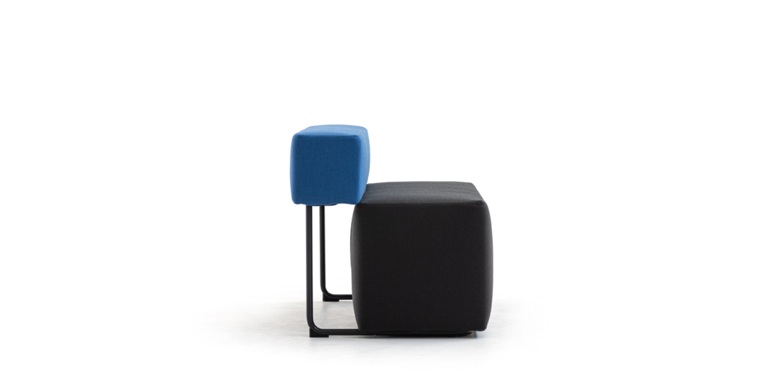 Square by Moroso in a modern living space, offering versatile modular pieces with sharp, defined shapes.