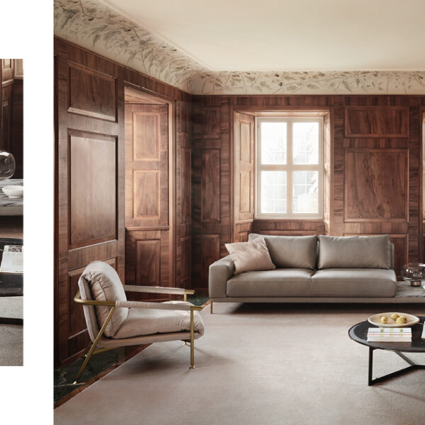 Strauss Italian sofa with elegant high back by Nicoline