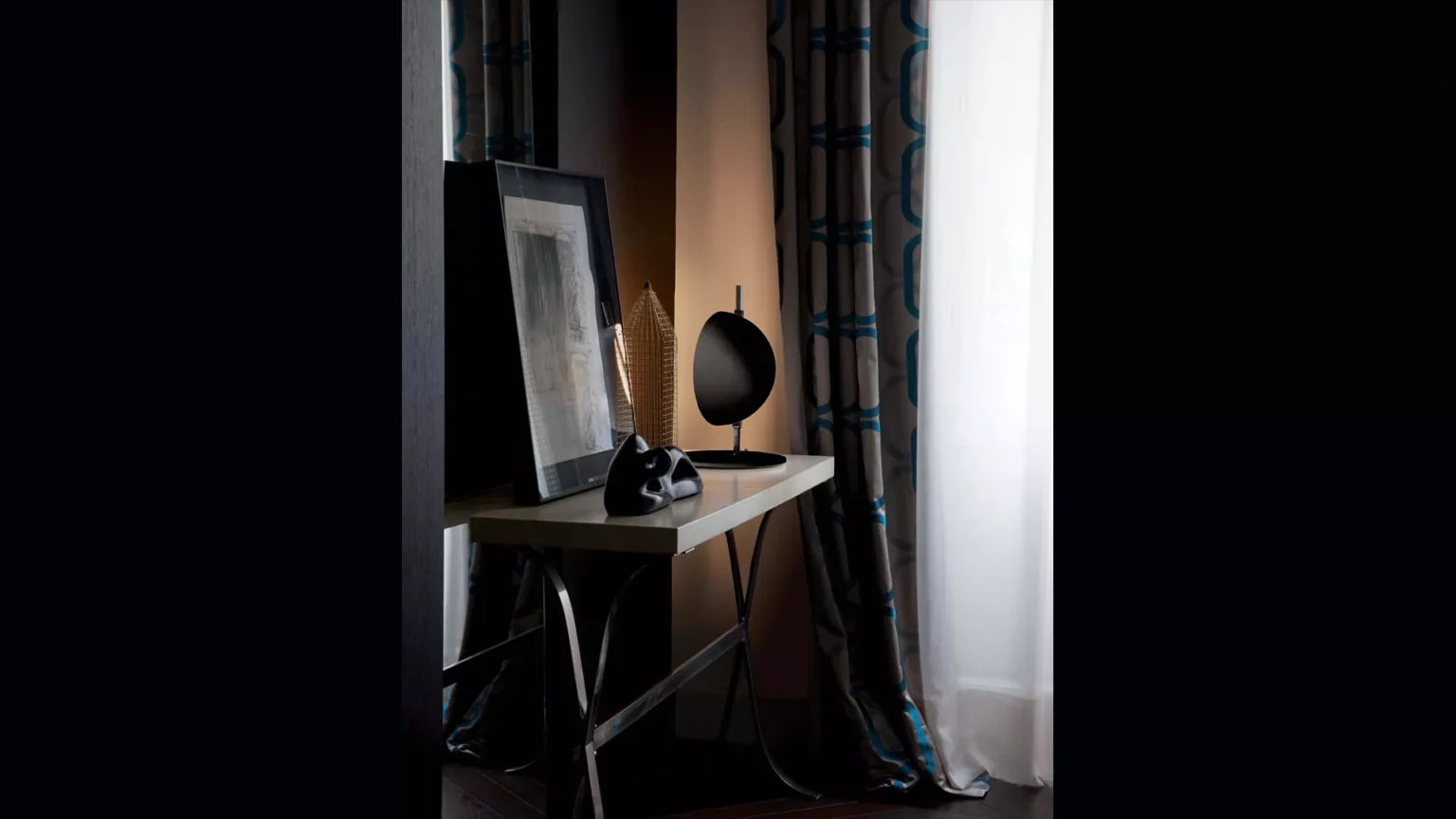 “Superluna by Oluce modern Italian floor lamp – sculptural design with adjustable half-sphere reflector and vertical metal rod”
