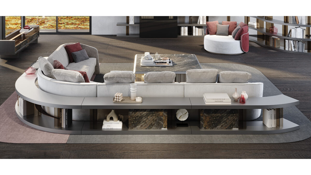 Tango T Box Reflex contemporary Italian display cabinet with glass drawers ideal for elegant Birmingham Michigan homes