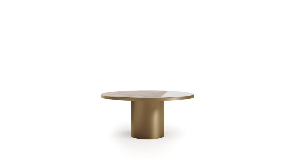 Tau 65 Steel table in modern Italian design in Royal Oak
