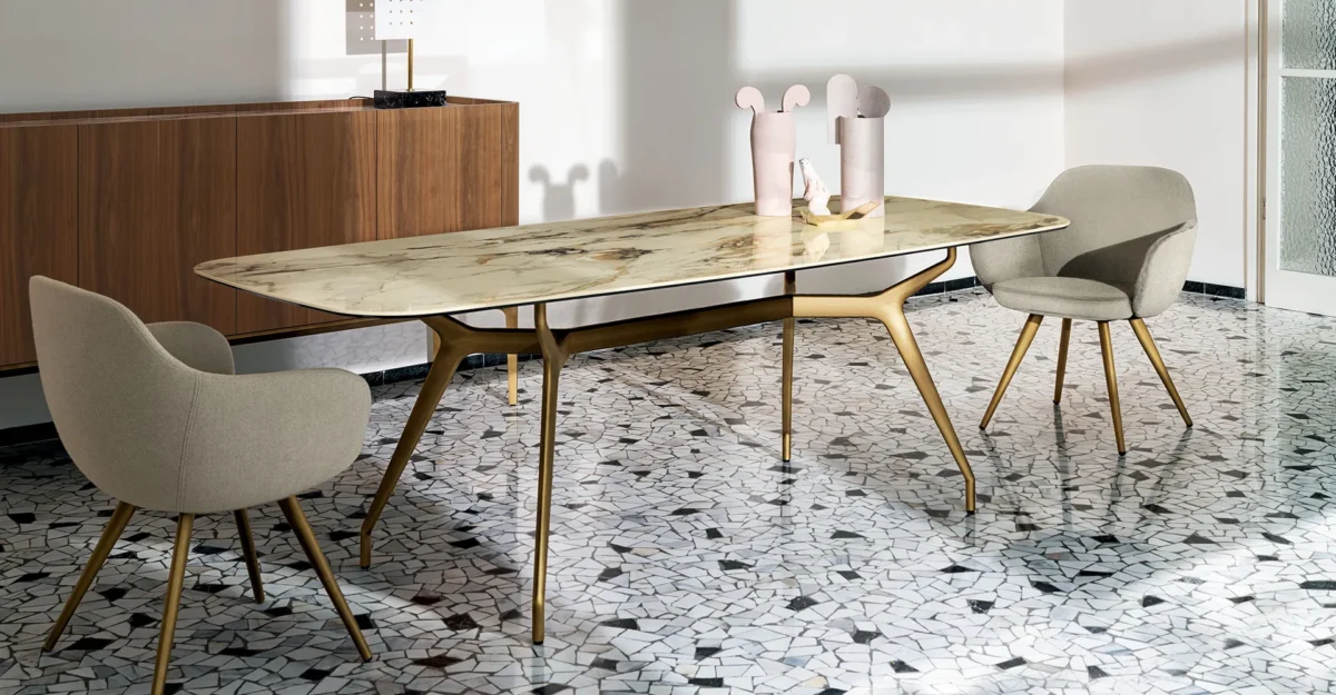 Contemporary designer table – Arkos Shaped 02 by Sovet featuring fluid lines and architectural elegance”