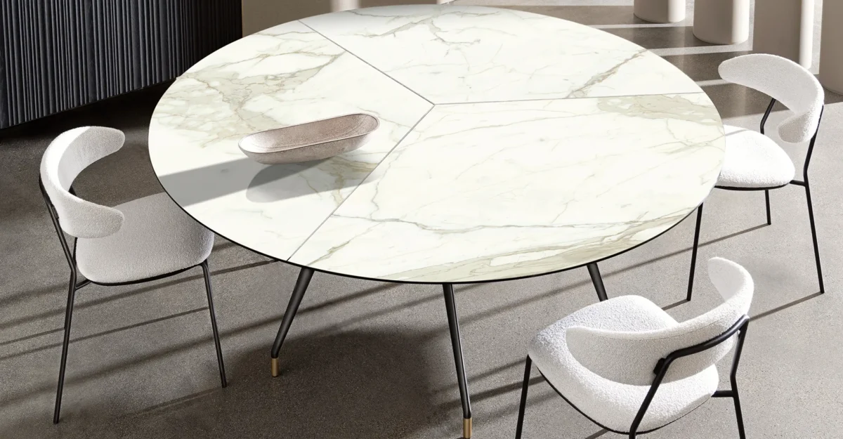“Modern luxury table – Arkos XXL by Sovet with bold curved legs and elegant finish”
